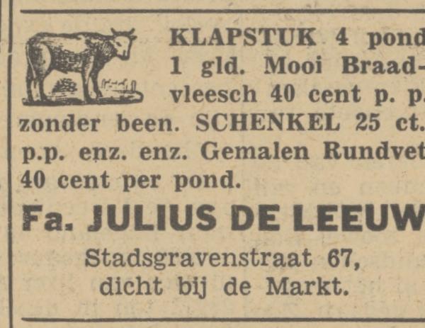 Stadsgravenstraat 67 slagerij Fa. Julius de Leeuw advertentie Tubantia 29-3-1940.jpg