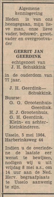 Harberinksweg 44 Usselo G.J. Geerdink overlijdensadvertentie Tubantia 6-5-1964.jpg