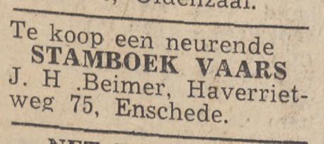 Haverrietweg 75 J.H. Beimer advertentie Tubantia 12-10-1954.jpg