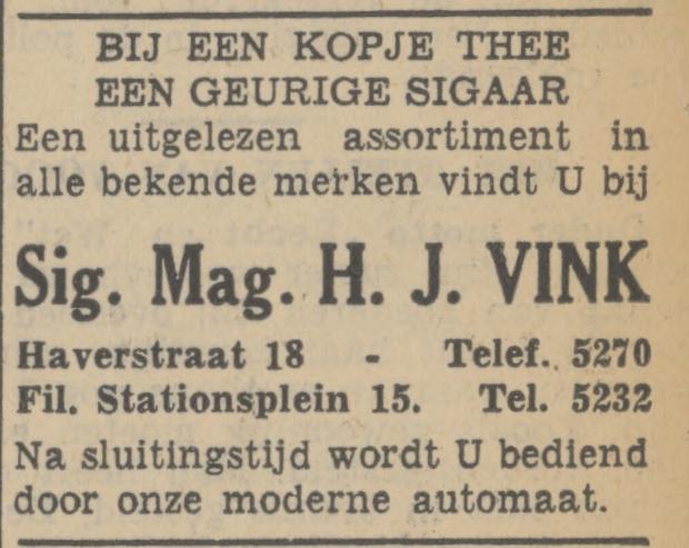 Haverstraat 18 sigarenmagazijn H.J. Vink advertentie Tubantia 24-3-1938.jpg
