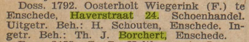 Haverstraat 24 schoenhandel Th.J. Borchert krantenbericht Twentsche courant 5-7-1930.jpg