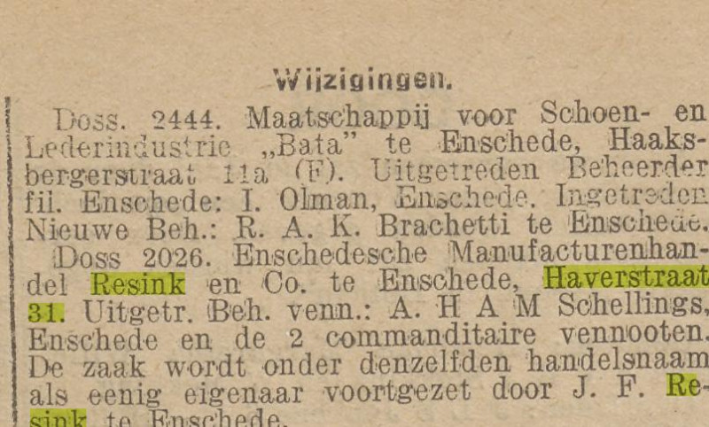 Haverstraat 31 J.F. Resink krantenbericht Tubantia 25-5-1926.jpg