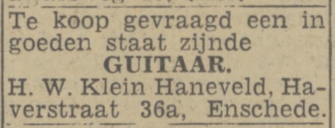 Haverstraat 36a H.W. Klein Haneveld advertentie Twentsch nieuwsblad 29-11-1943.jpg
