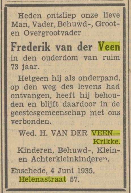 Helenastraat 57 Wed. H. van der Veen-Krikke advertentie Tubantia 5-6-1935.jpg