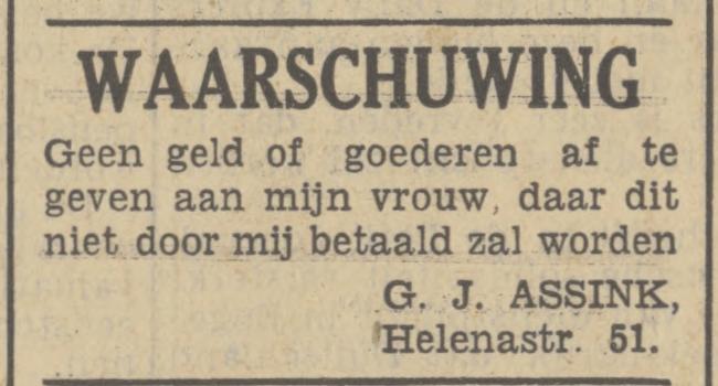 Helenastraat 51 G.J. Assink advertentie Tubantia 26-4-1939.jpg