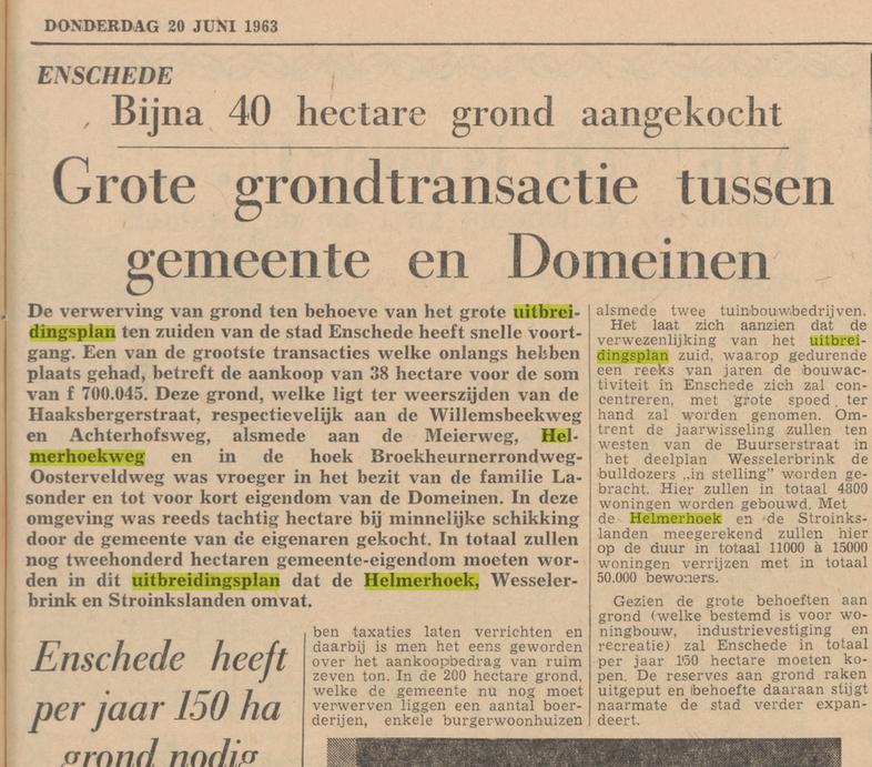 Helmerhoekweg keantenbericht Tubantia 20-6-1963.jpg