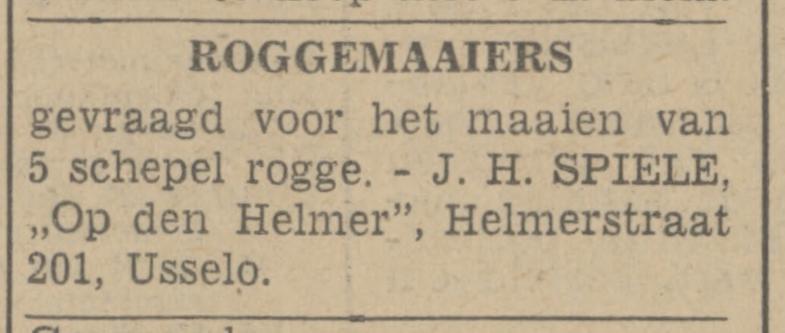 Helmerstraat 201 Usselo Op den Helmer J.H. Spiele advertentie Tubantia 21-7-1942.jpg
