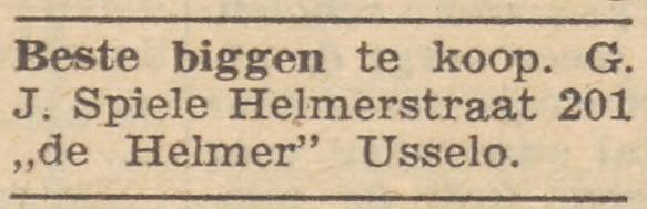 Helmerstraat 201 Usselo De Helmer G.J. Spiele advertentie Twentsche courant 22-9-1959.jpg
