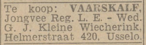 Helmerstraat 420 Usselo G.J. Kleine Wiecherink advertentie Twentsch nieuwsblad 28-11-1942.jpg