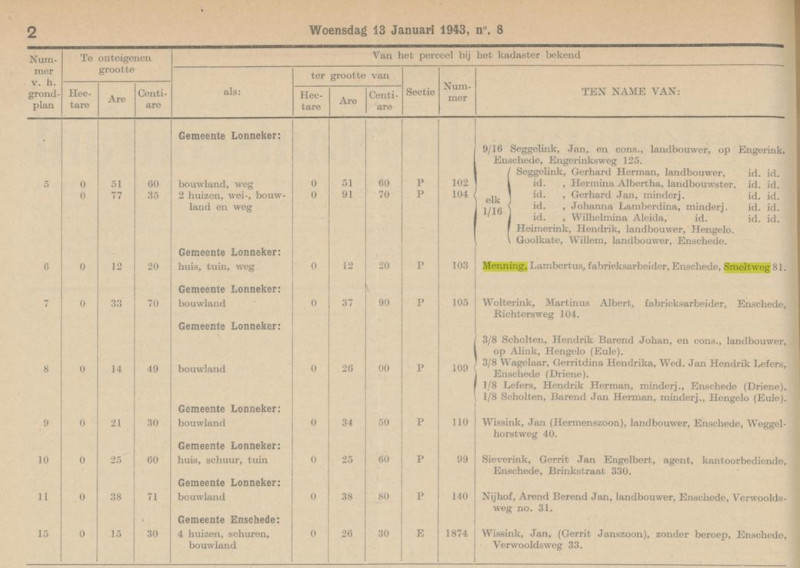Hendrik Smeltweg 81 Lambertus Menning krantenbericht Staatscourant 13-1-1943.jpg