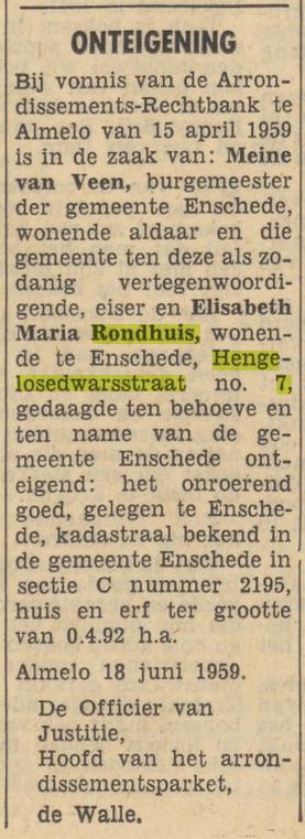 Hengelosedwarsstraat 7 E.M. Rondhuis advertentie Tubantia 20-6-1959.jpg