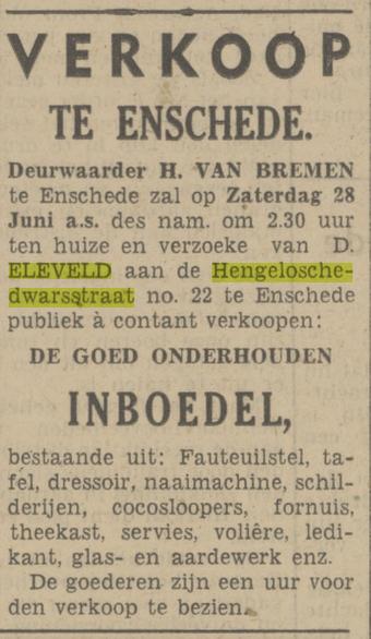 Hemngelosedwarsstraat 22 D. Eleveld advertentie Tubantia 25-6-1941.jpg