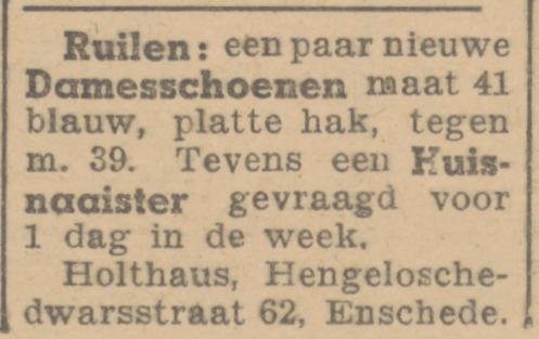 Hengelosedwarsstraat 62 Holthaus advertentie Twentsche courant 13-7-1945.jpg