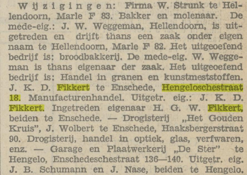 Hengelosestraat 18 manufacturenhandel H.G.W. Fikkert krantenbericht 1-8-1931.jpg