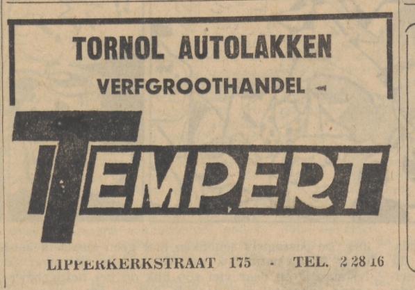 Lipperkerkstraat 175 verfgroothandel Tempert advertentie Tubantia 24-8-1965.jpg