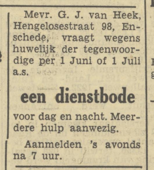 Hengelosestraat 98 G.J. van Heek advertentie Tubantia 1-5-1950.jpg
