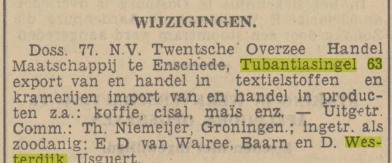 Tubantiasingel 63 N.V Twentsche Overzee Handel Maatschappij D. Westerdijk advertentie Tubantia 8-12-1937.jpg