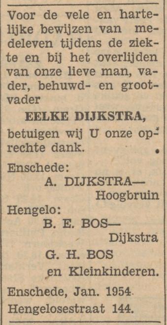 Hengelosestraat 144 E. Dijkstra advertentie Tubantia 18-1-1954.jpg