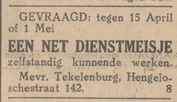 Hengelosestraat 142 Mevr. Tekelenburg advertentie Tubantia 10-3-1930.jpg