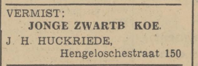 Hengelosestraat 150 J.H. Huckriede advertentie Tubantia 27-4-1942.jpg