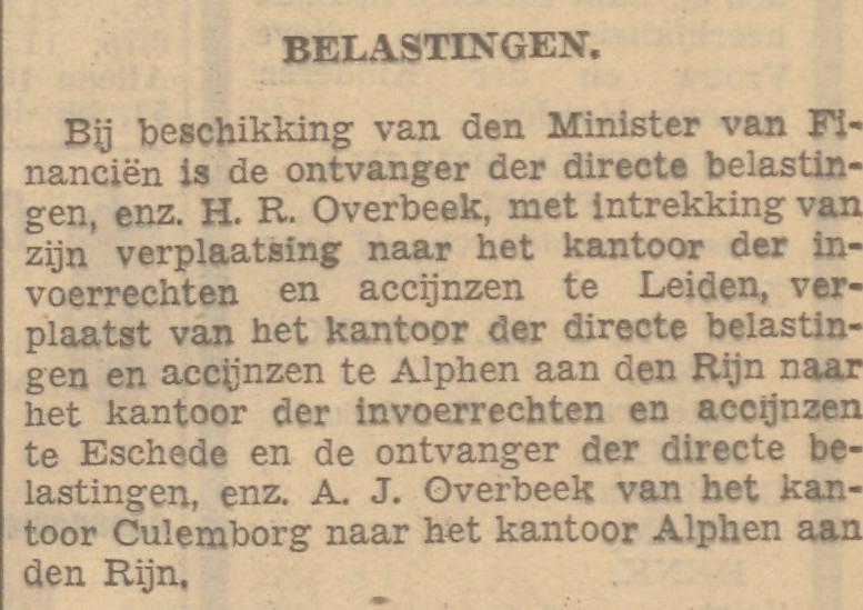 Hengelosestraat 181 H.R. Overbeek Ontvanger der Directe Belastingen advertentie 15-5-1937.jpg