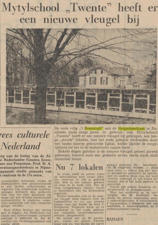 Hengelosestraat 23 villa het Roessingh krantenfoto Tubantia 19-3-1963.jpg