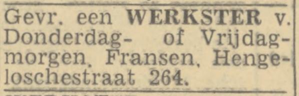 Hengelosestraat 264 Fransen advertentie Twentsch nieuwsblad 30-3-1944.jpg
