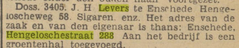 Hengelosestraat 288 J.H. Levers krantenbericht Tubantia 23-3-1940.jpg