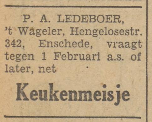 Hengelosestraat 342 ´t Wageler P.A. Ledeboer advertentie Tubantia 5-1-1942.jpg