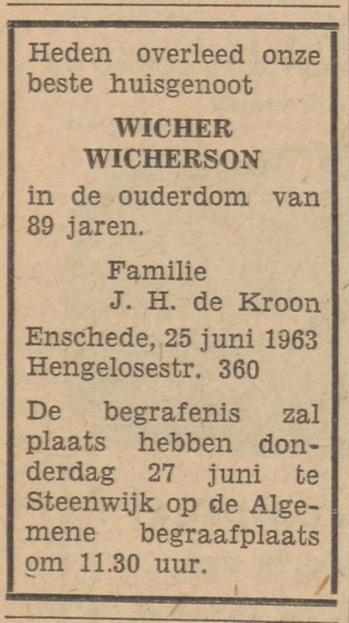 Hengelosestraat 360 Wicher Wicherson overlijdensadvertentie Tubantia 26-6-1963.jpg