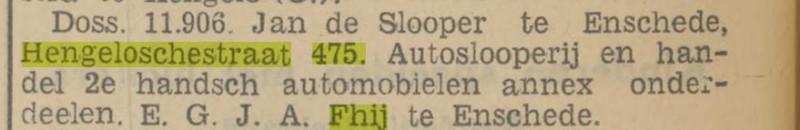 Hengelosestraat 475 Autosloperij Jan de Sloper G.J.A. Fhij krantenbericht Tubantia 1-7-1939.jpg