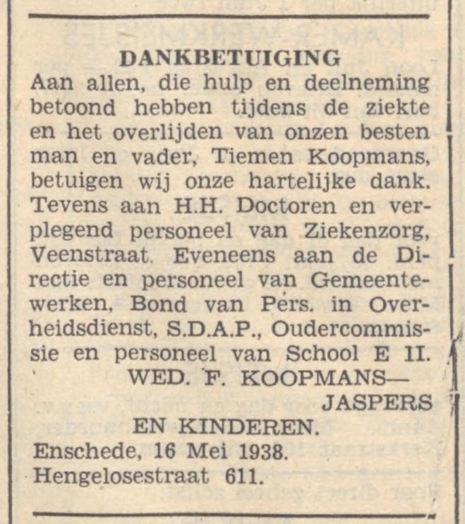 Hengelosestraat 611 Wed. F. Koopman-Jaspers advertentie 18-5-1938.jpg