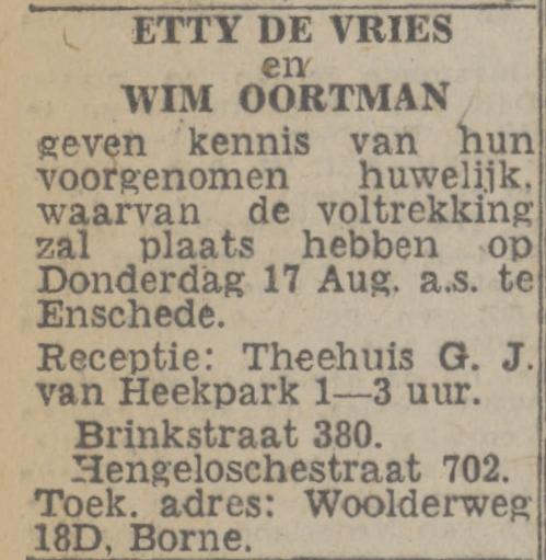 Hengelosestraat 702 Wim Oortman advertentie Twentsch nieuwsblad 9-8-1944.jpg