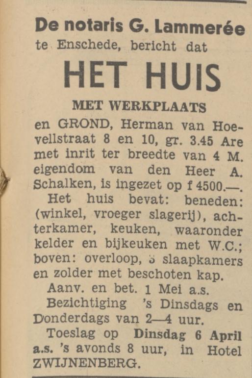 Herman van Hoevellstraat 8-10 A. Schalken advertentie Tubantia 27-3-1937.jpg