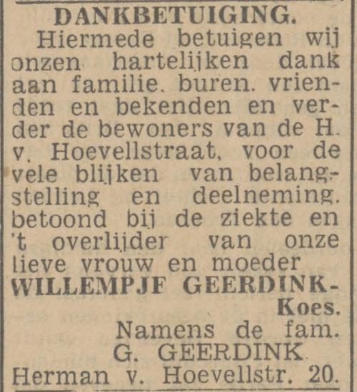 Herman van Hoevellstraat 20 G. Geerdink advertentie Tubantia 31-10-1944.jpg