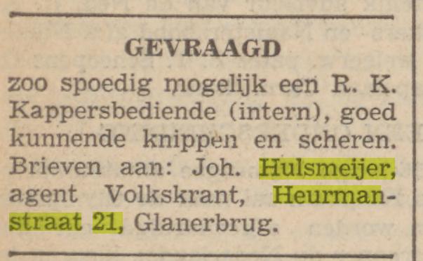 Heurmanstraat 21 J. Hulsmeijer advertentie Tubantia 21-7-1936.jpg