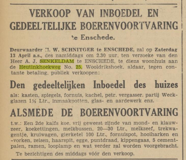 Heutinkhoekweg 25 Wooldrikshoek A.J. Senkeldam advertentie Tubantia 10-4-1940.jpg
