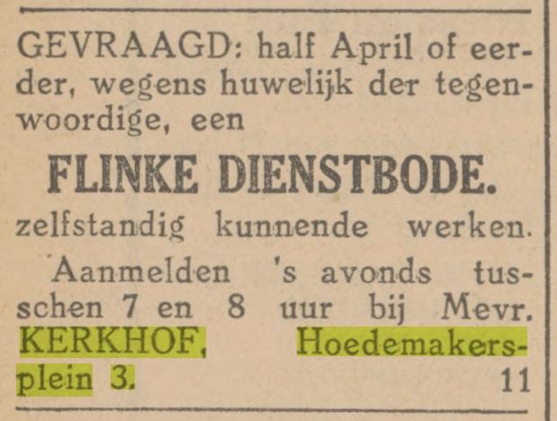 Hoedemakerplein 3 Mevr. Kerkhof advertentie Tubantia 17-3-1930.jpg