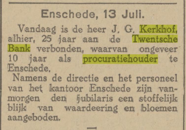 Hoedemakerplein 3 J.G. Kerkhof procuratie houder Twentsche Bank advertentie Tubantia 13-7-1926.jpg
