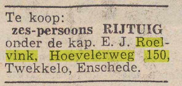 Hoevelerweg 150 Twekkelo E.J Roelvink advertentie Tubantia 16-10-1951.jpg