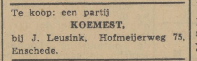 Hofmeijerweg 75 L. Leusink advertentie Tubantia 13-12-1941.jpg