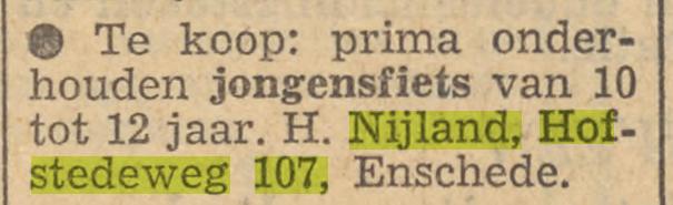 Hofstedeweg 107 H. Nijland advertentie Tubantia 30-8-1954.jpg