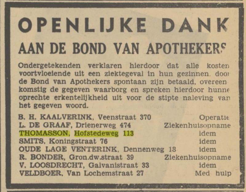 Hofstedeweg 113 Thonasson advertentie Tubantia 4-5-1940.jpg