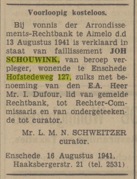 Hofstedeweg 127 Joh. Schouwink advertentie Tubantia 16-8-1941.jpg
