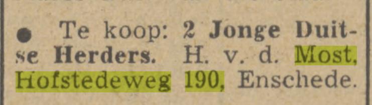 Hofstedeweg 190 H. van der Most advertentie Tubantia 26-7-1948.jpg