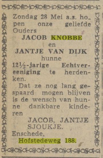 Hofstedeweg 188 Jacob Knobbe advertentie Twentsch nieuwsblad 3-5-1944.jpg