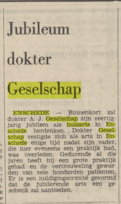 A.J. Geselschap huisarts krantenbericht Tubantia 31-8-1972.jpg