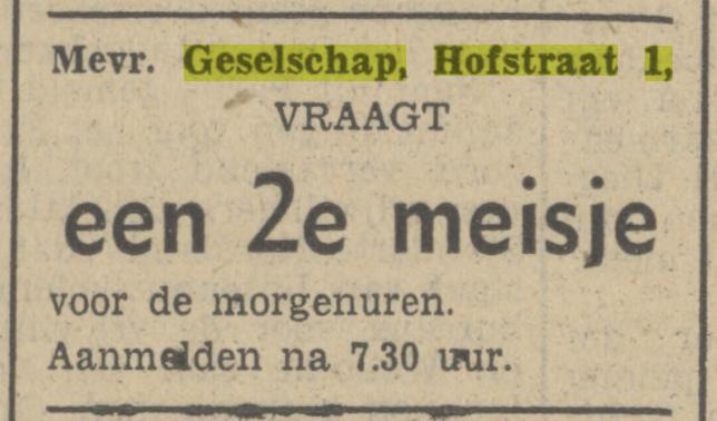 Hofstraat 1 Mevr. Geselschap advertentie Tubantia 16-7-1941.jpg