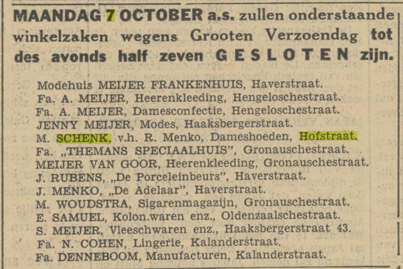 Hofstraat 7 M. Schenk advertentie Tubantia 4-10-1935.jpg