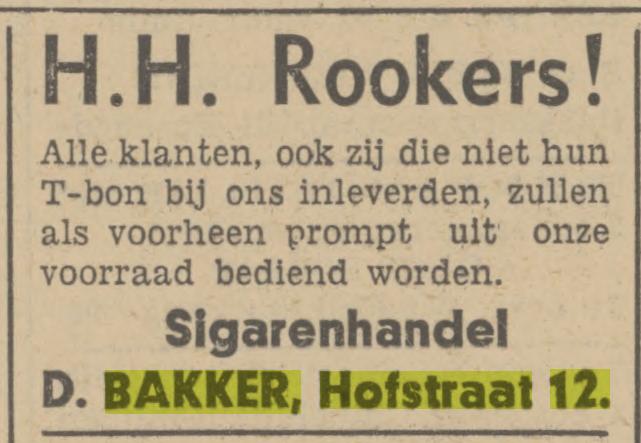 Hofstraat 12 sigarenhandel D. Bakker advertentie Tubantia 18-5-1942.jpg